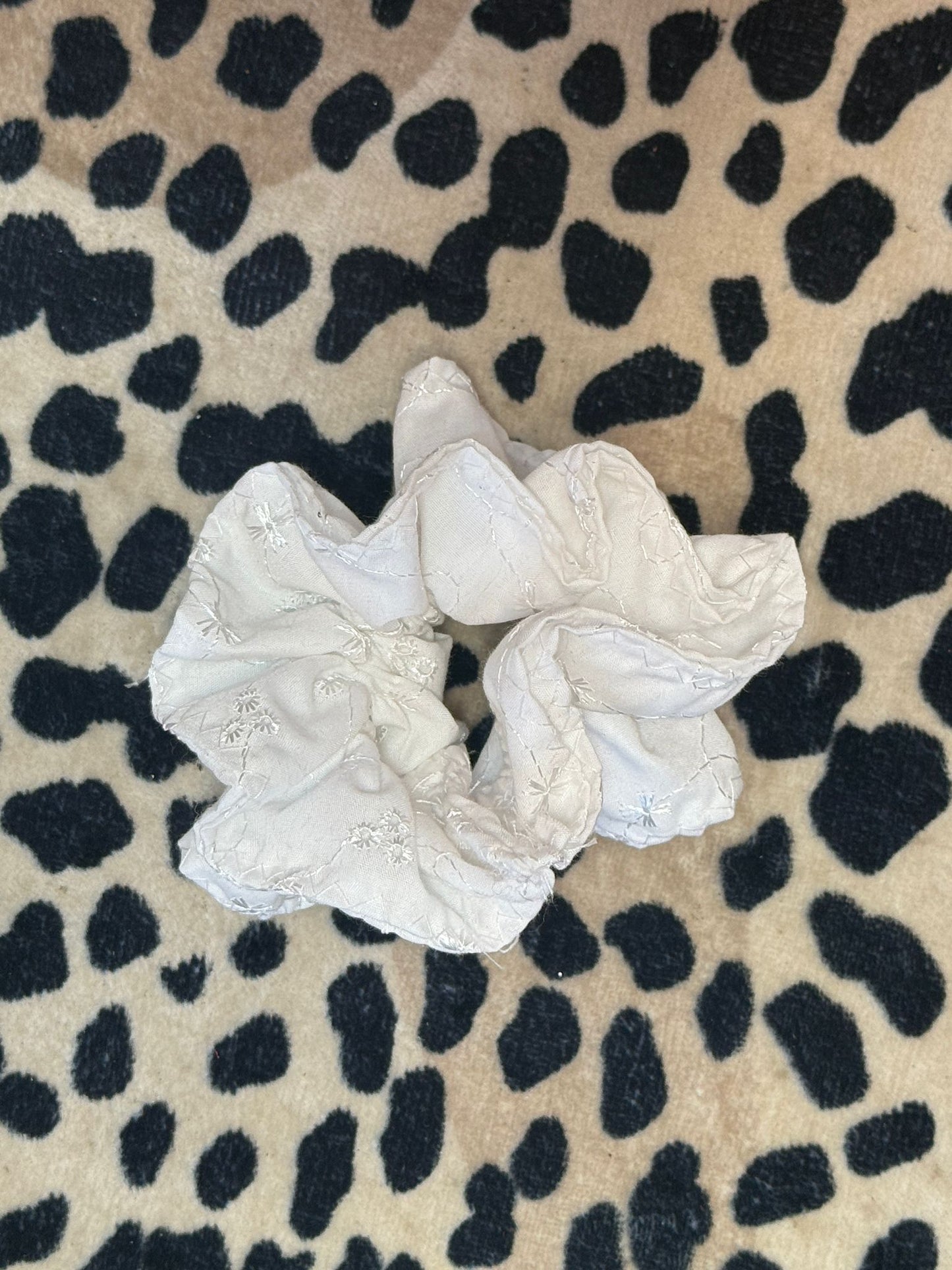 Holly white scrunchie