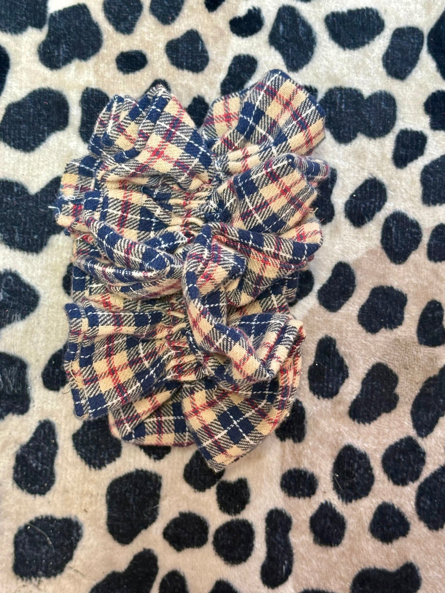 Poppy tartan scrunchie