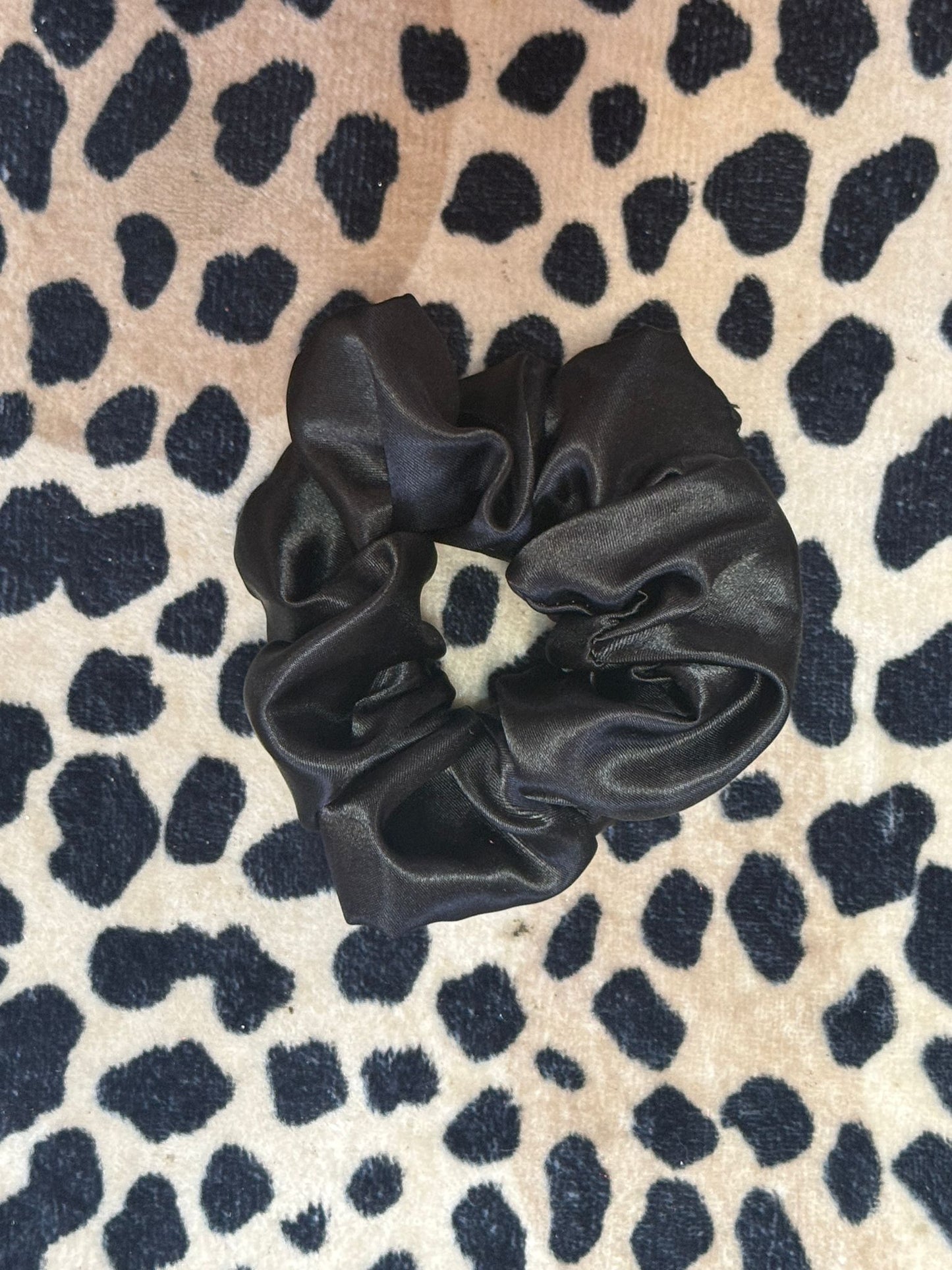 Emma black satin scrunchie