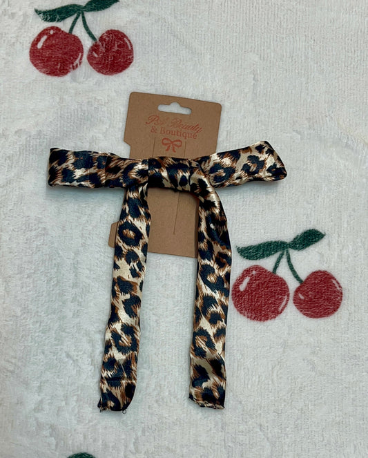 Love Potion #25 leopard print skinny bow
